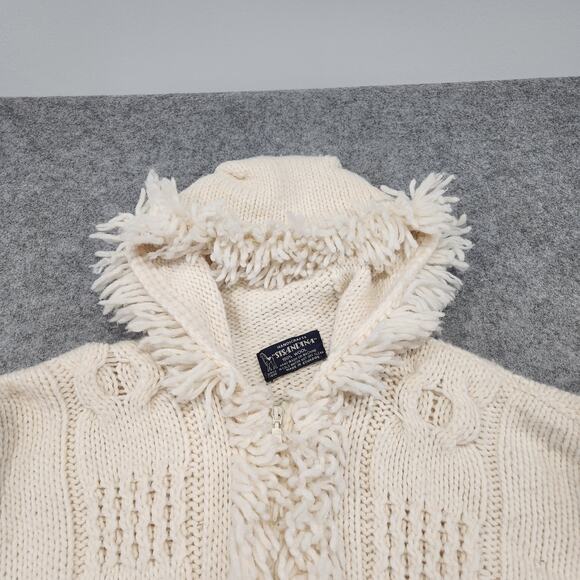 Sisandina Handicrafts Womens L Large? 100% Wool Ecuador Fringe Cardigan Sweater - Picture 5 of 15